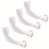 White summer ice silk sun protection arm sleeves displayed in various angles