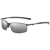 Polarized Square Sunglasses for Men with Metal Frame
