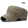 Classic Military Cadet Flat Cap – Unisex Adjustable Snapback
