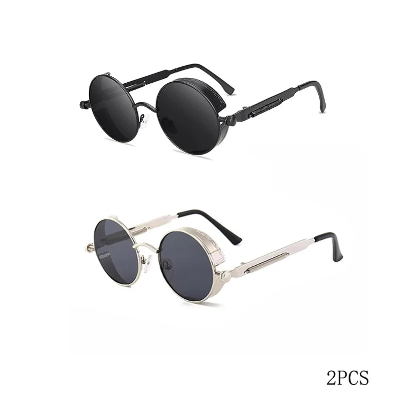 Classic Round Metal Frame Sunglasses with UV400 Protection
