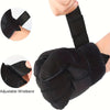 Black adjustable wristband tactical full finger outdoor gloves shown in detail