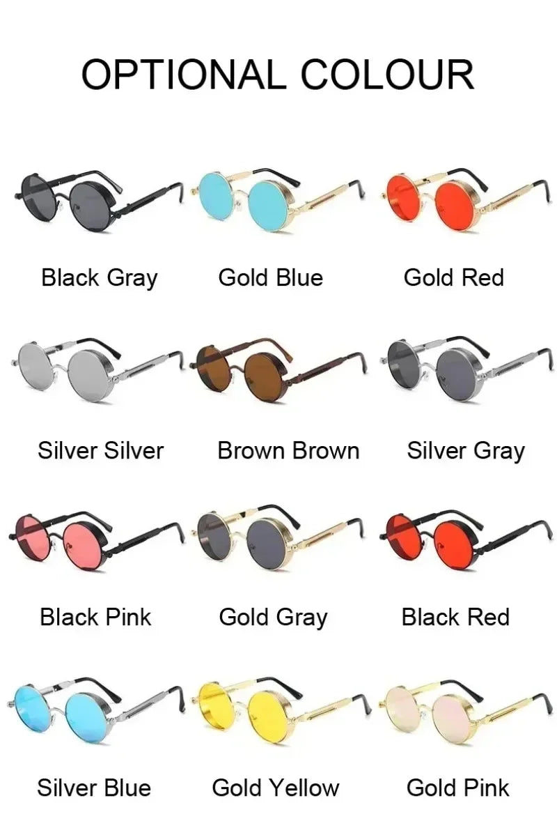 Retro Round Metal Sunglasses with UV400 Protection