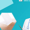 A doctor wearing a white coat and stethoscope is shown next to medical tape products.