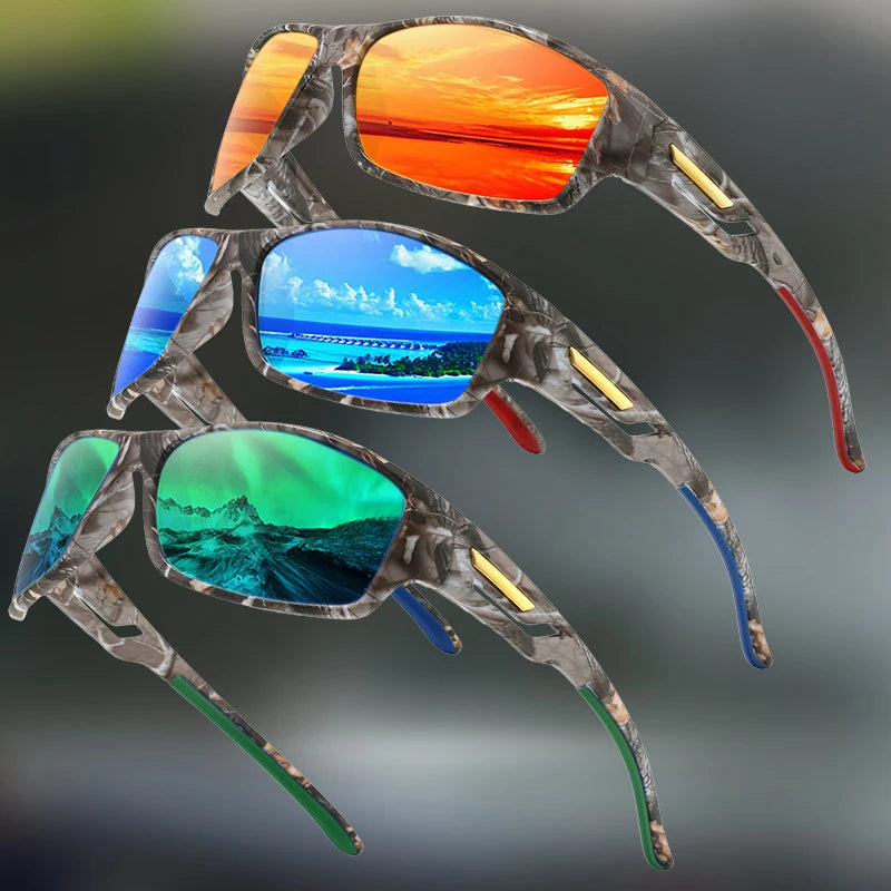 Polarized Sports Sunglasses with Camouflage Frame