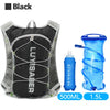 Black Newboiler water bottle and backpack set for outdoor sports.