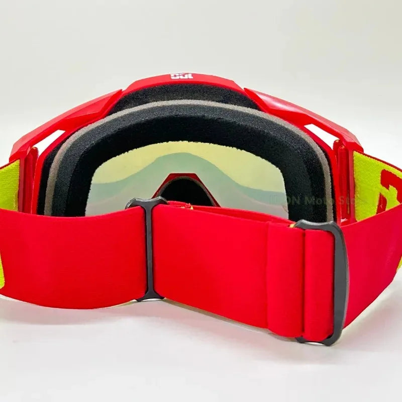 Classic Red Motorcycle Goggles with HD Lens
