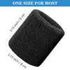 Black knitted wristband shown from above, measuring 3.15 inch by 8 cm.