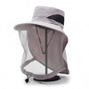Mosquito Net Sun Hat with Wide Brim and Adjustable Chin Strap