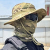 Camouflage Boonie Hat with Attached Face Mask