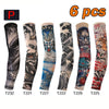 Six packs of black and gray UV protection tattoo arm sleeves for active lifestyle