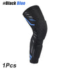 Black blue padded knee and calf compression sleeve