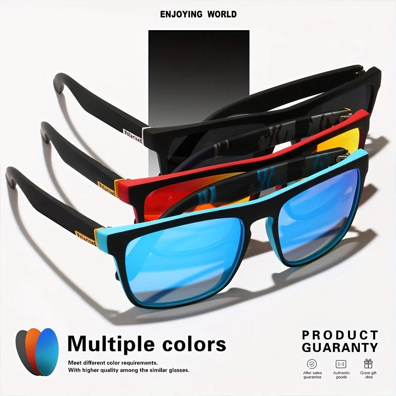Classic Square Polarized Sunglasses - UV400 Protection for Driving, Fishing & Cycling