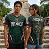 Herren-Fußballtrikot Mexikanischer Adler-Kämpfer in grün und schwarz mit Nationalflagendesign.