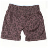 A pair of brown leopard print seamless yoga shorts for women.