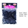 Paquete con 600 bandas elásticas de telar negro, un gancho S y una aguja para hacer pulseras.