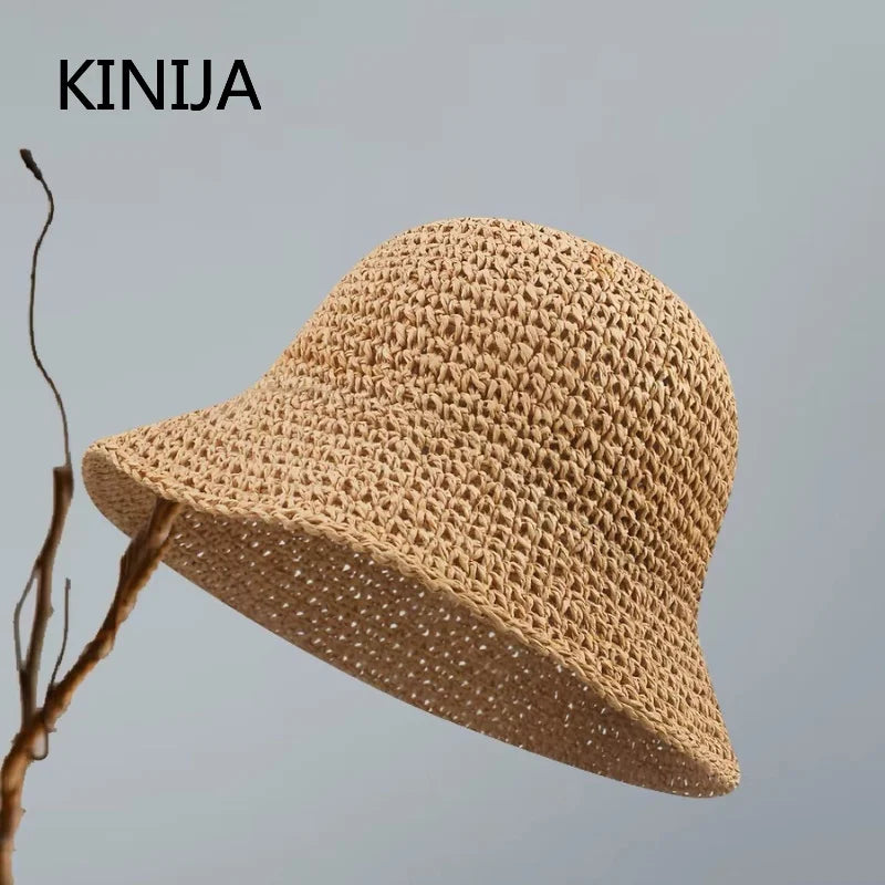 Handwoven Straw Sun Hat with Wide Brim