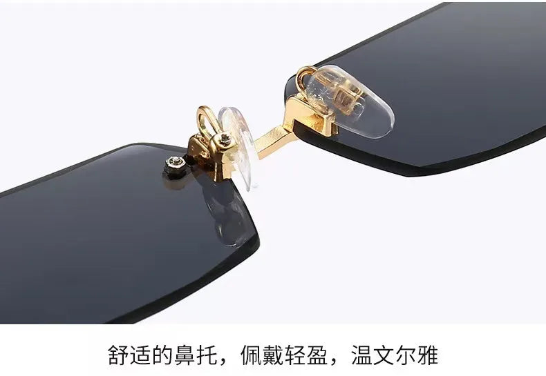 Rimless Rectangle Sunglasses