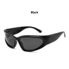 Black vintage rectangle aviator sunglasses shown against a white background.