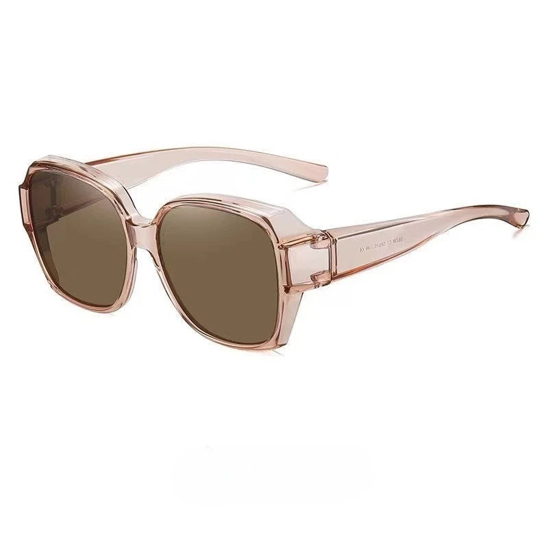 Vintage Oversized UV400 Sunglasses with Fit-Over Design