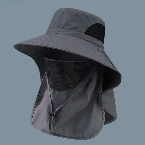 Wide Brim Bucket Hat with Neck Protection