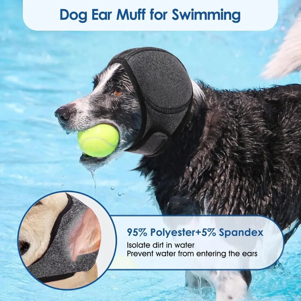 Calming Dog Ear Muffs for Swimming, Grooming & Noise Relief