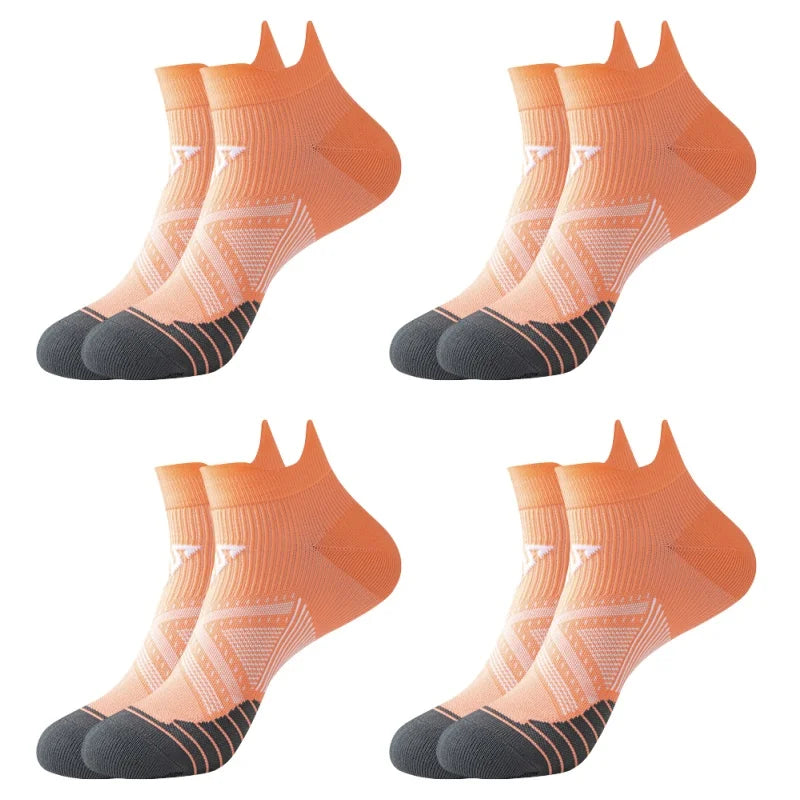 Mehrfachpack orange Kompressions-Sportstrümpfe für Herren und Damen, seitliche Ansicht
