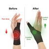 Comparación que muestra antes y después del uso de pulseras ergonómicas para alivio del dolor y mejora de la zona de confort.