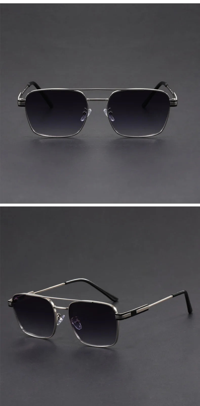 Square Metal Sunglasses with UV400 Protection