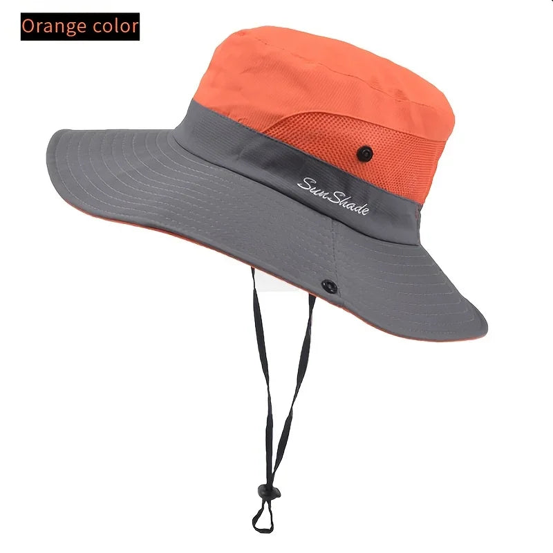Women's Dual-Tone Sun Hat with Ponytail Hole