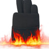 Black sports football gloves shown with flames in the background