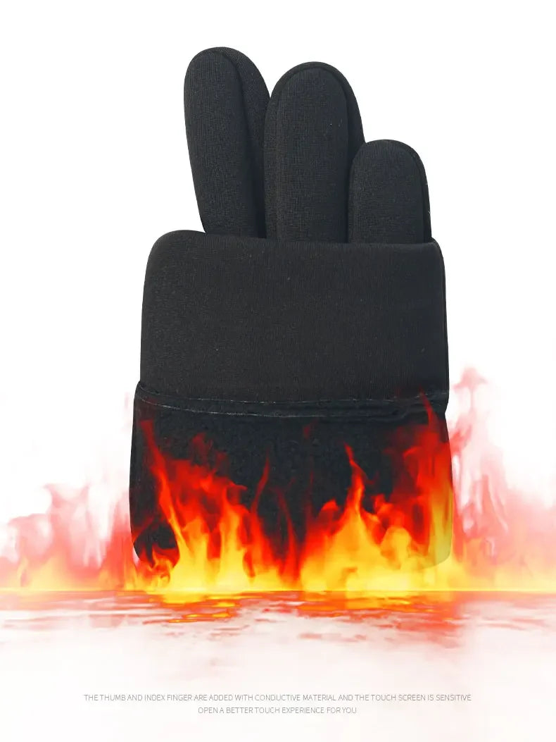 Black sports football gloves shown with flames in the background