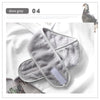 A dove grey faux fur and acrylic hair accessory is displayed on a white background.