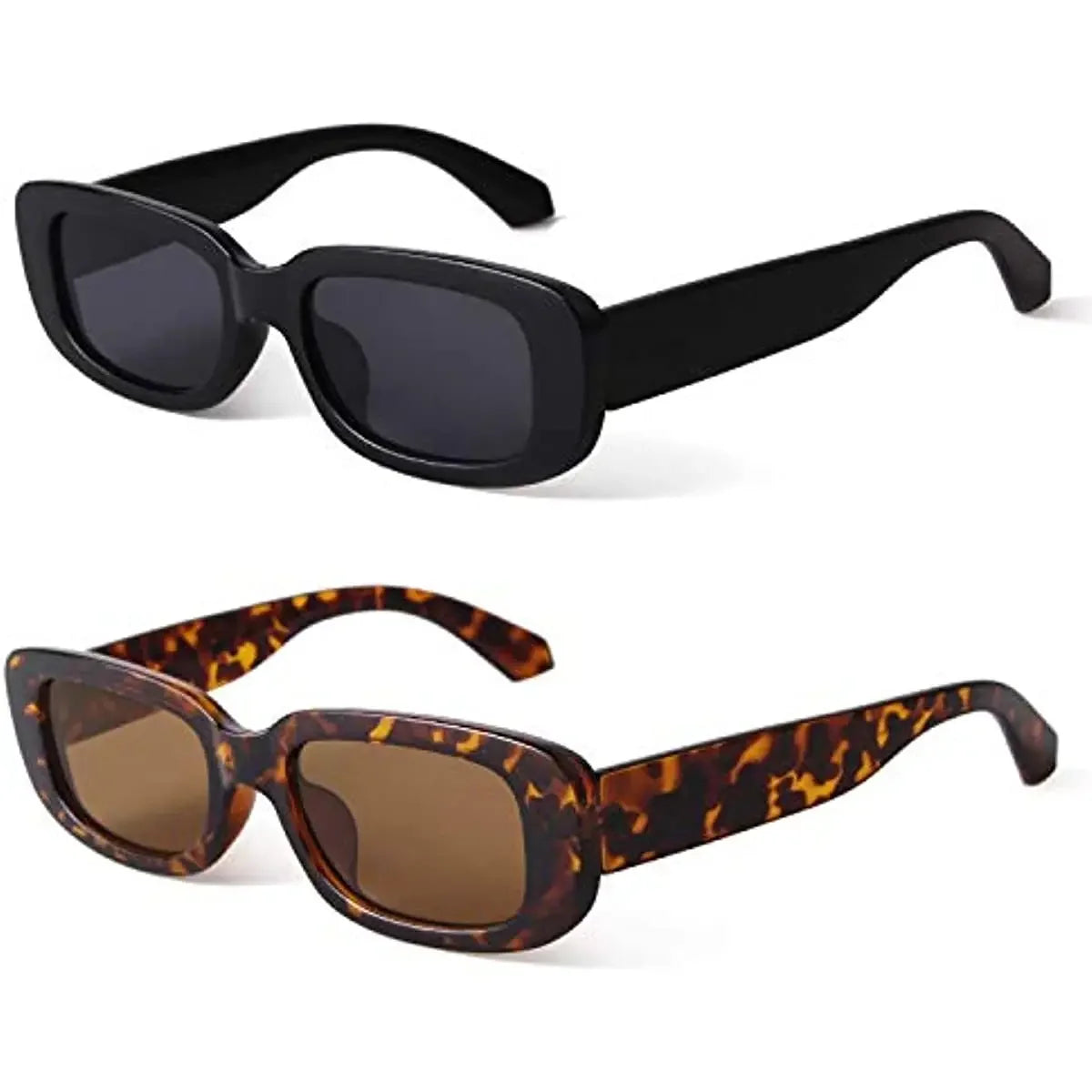 Retro Rectangle Sunglasses with UV400 Protection