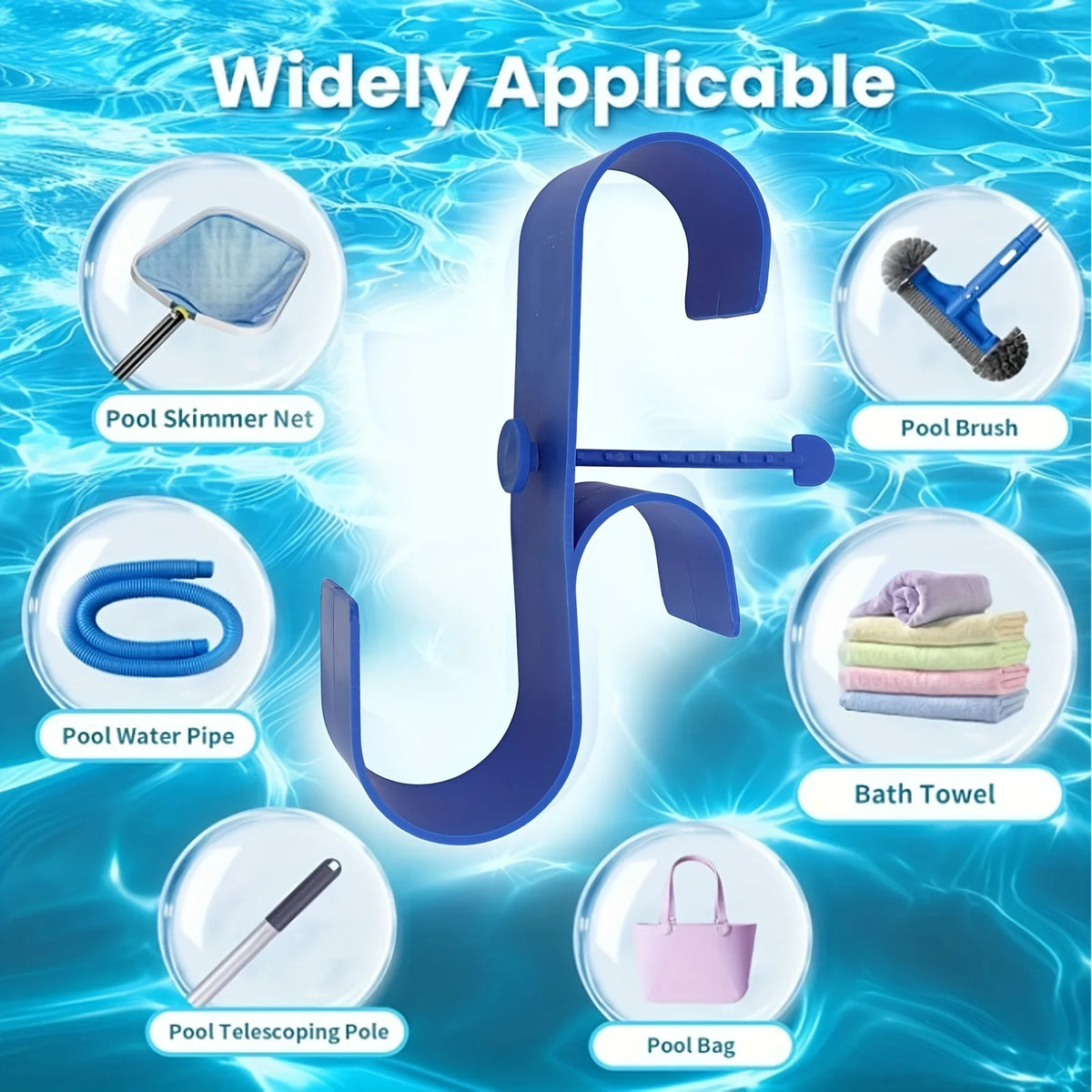 Telescopic Hook Set for Pool Skimmer Nets and Poles