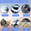 Image showing various sports activities like fishing, driving, climbing, cycling, running, and playing tennis using protectiv