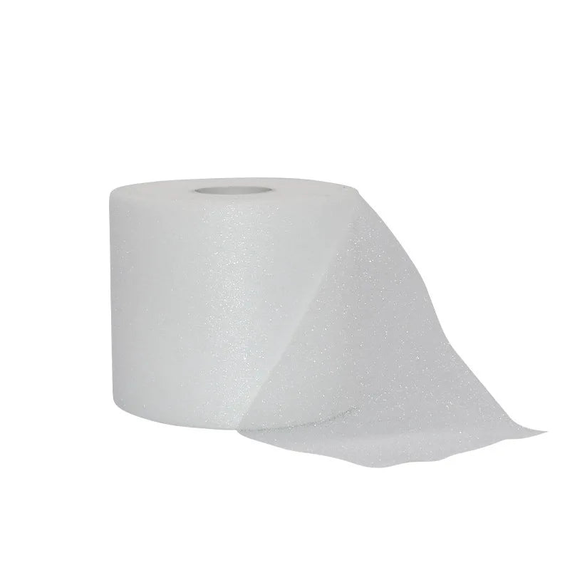 A roll of white protective foam athletic tape wrap.