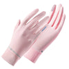 Guantes de ciclismo para el verano de color rosa, mostrados en plano