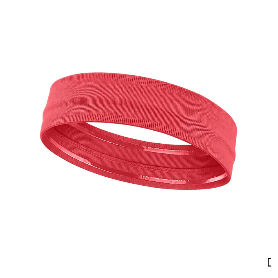 Helles korallenrotes elastisches Sport-Haarband für Haare und Fitness.