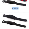 A collection of black and red damper tapes for string noise reduction, shown in various lengths.