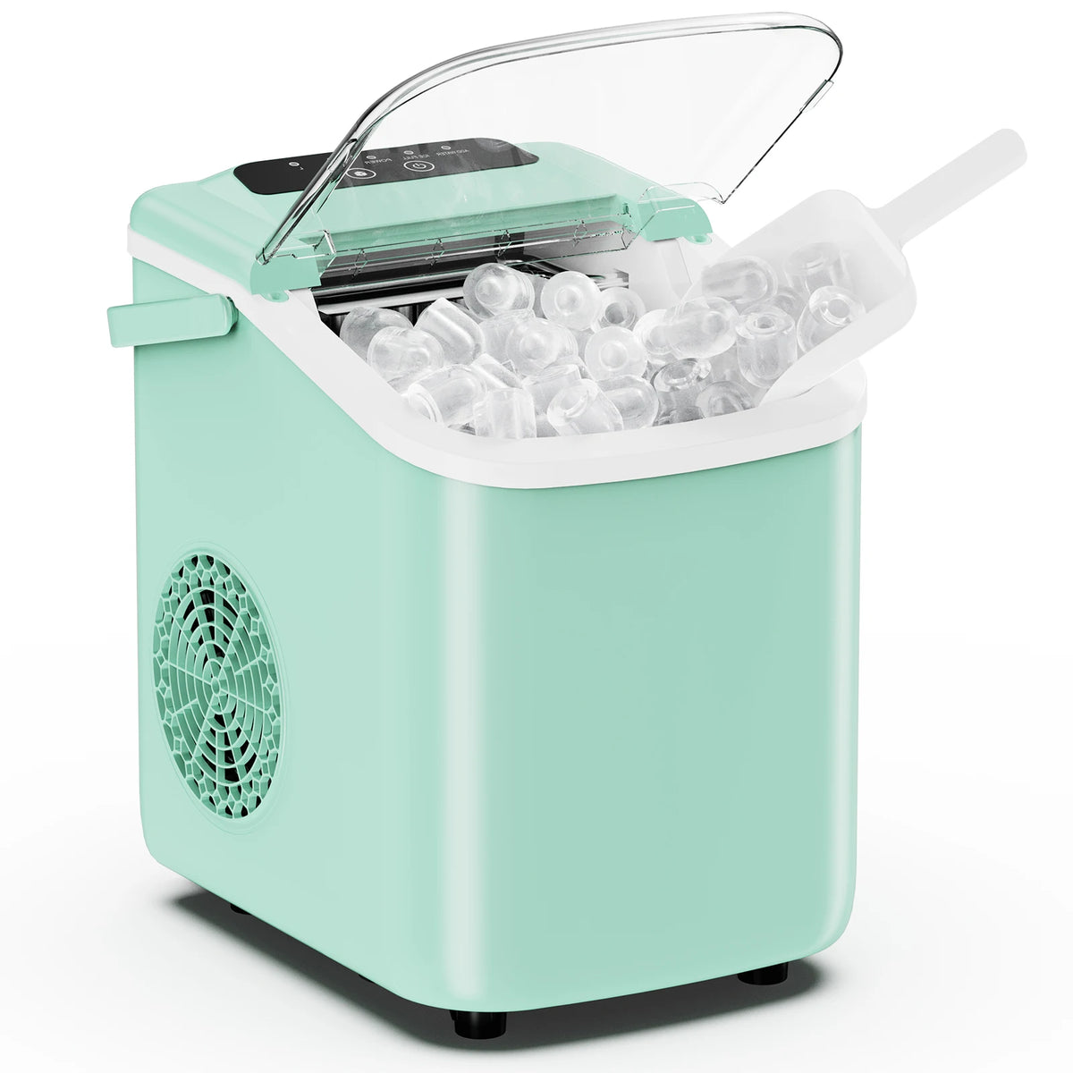 Compact Countertop Ice Maker with Basket and Handle