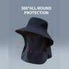 Wide Brim Bucket Hat with Neck Protection