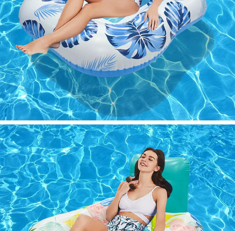 Striped Inflatable Pool Hammock for Adults