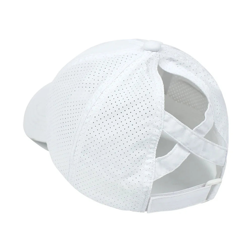 Women's Quick-Dry Mesh Baseball Cap with Ponytail Opening