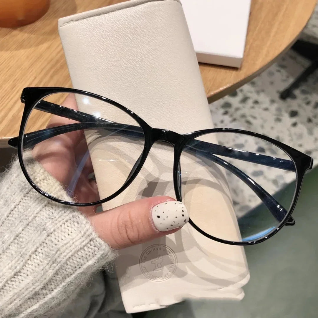 Women's Round Frame Blue Light Blocking Myopia Glasses