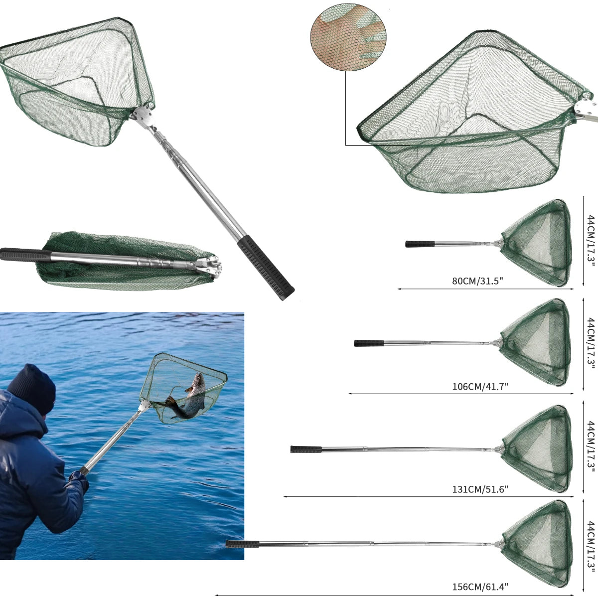 Aluminum Alloy Telescoping Fishing Landing Net
