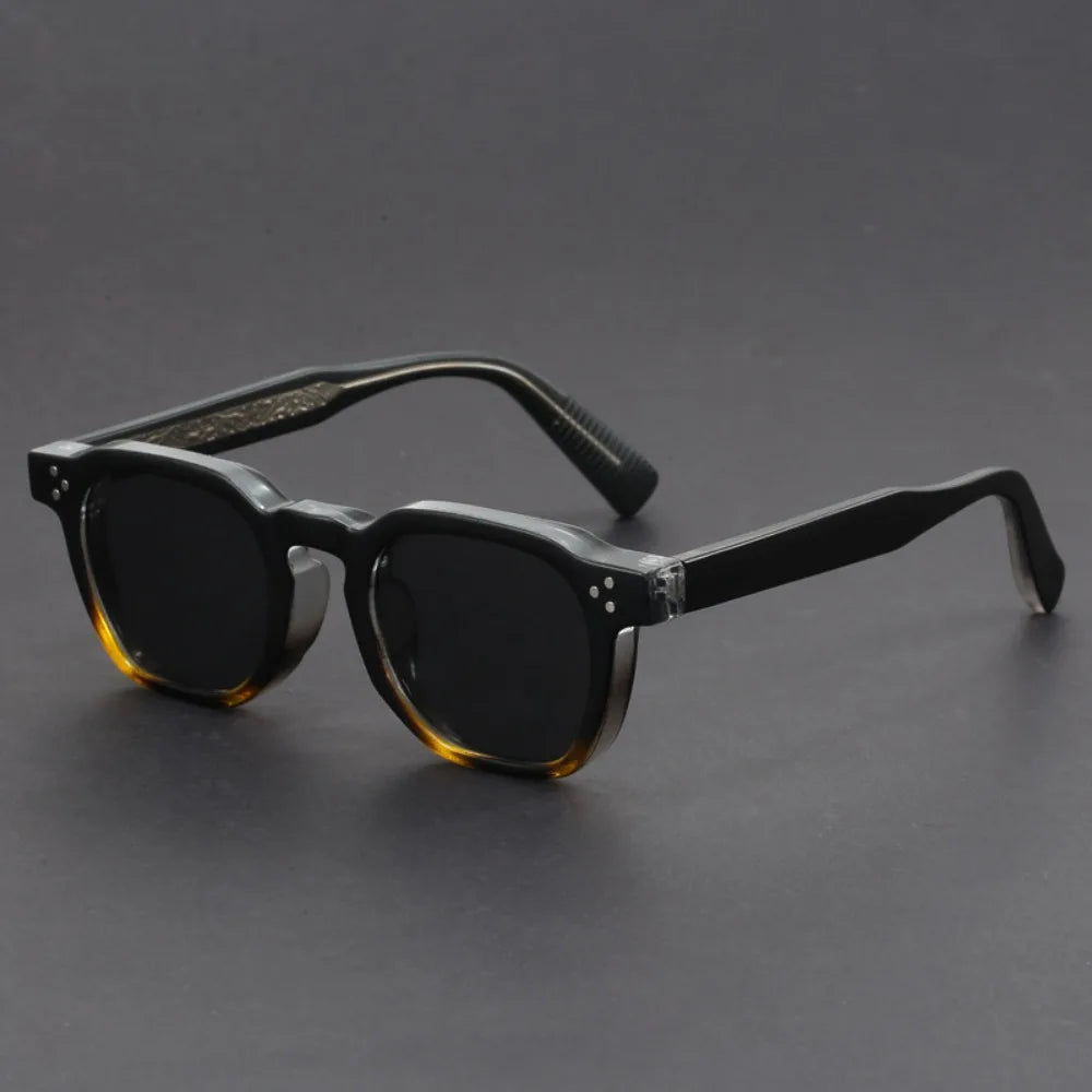 Retro Tortoiseshell Acetate Square Sunglasses