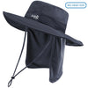 UPF 50+ Sun Protection Bucket Hat with Detachable Neck Flap