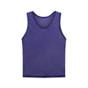 A purple sleeveless soccer training vest shown flat.