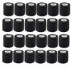 Une collection de rouleaux de bandages élastiques autocollants noirs, en différentes tailles.