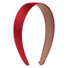 A pair of solid red satin hair bands for girls shown against a white background.